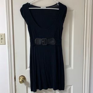 Elegant Black Dress with Belt